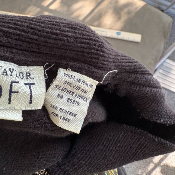 Ann Taylor Loft Womens Black 1/4 Zip Cotton Cropped Large Pull Over Sweater - Picture 7 of 10